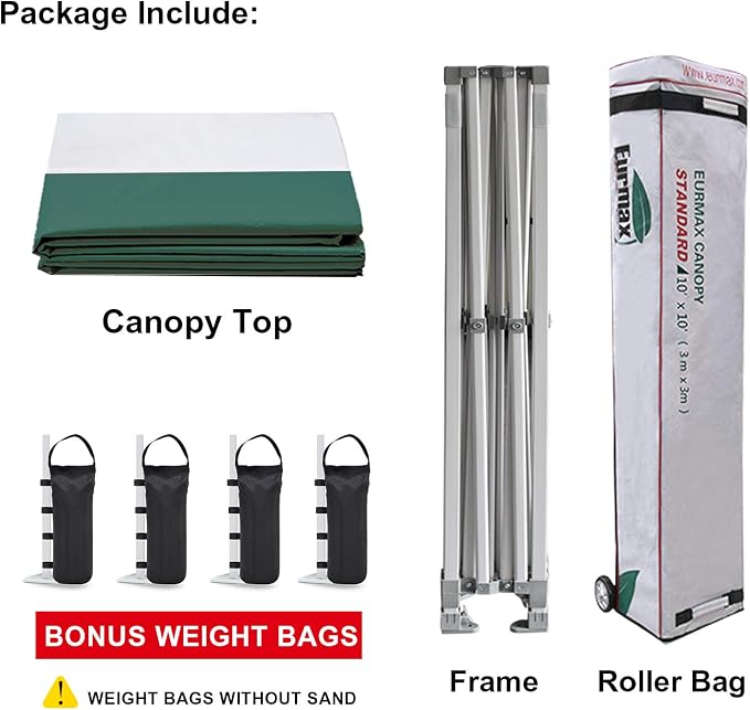 Eurmax USA Standard 10x10ft Patio Pop Up Canopy Tent - Image 6