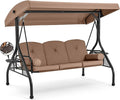 HOMREST 3 Seat Outdoor Porch Swing by HOMREST