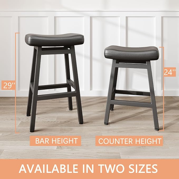 29 Inches Bar Stools Set of 2, Bar Height Barstools - Image 5