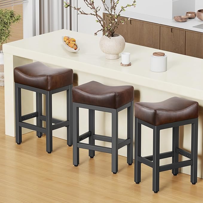 Counter Height Bar Stools Set of 3, 24 Inch Barstools by Raynesys