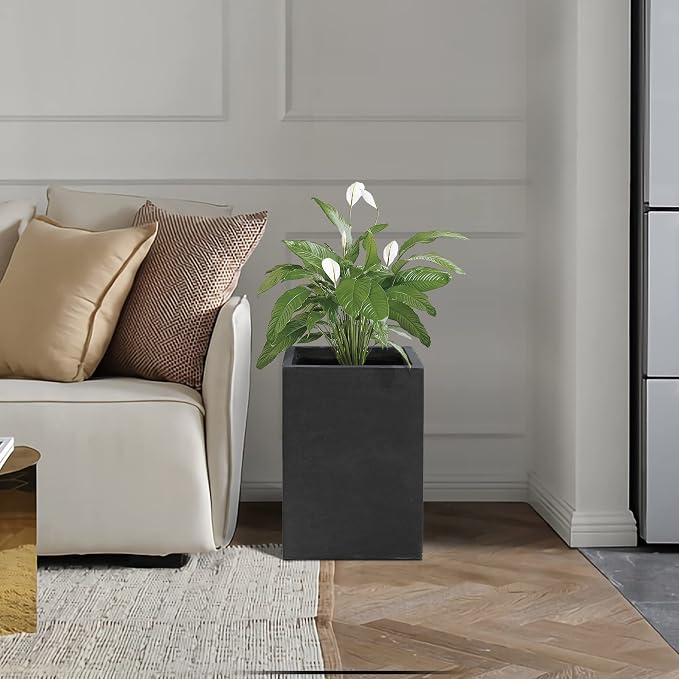 Kante 15.7" H Tall Rectangular Concrete Planters, Outdoor Indoor Lightweight - Image 5