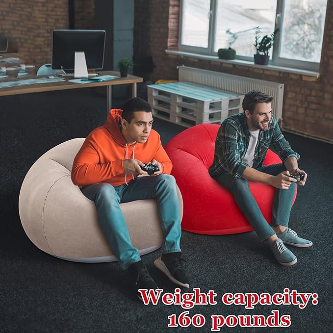 Realspring Inflatable Bean Bag Chairs Outdoor Blow up Camping Chairs Inflatable - Image 4