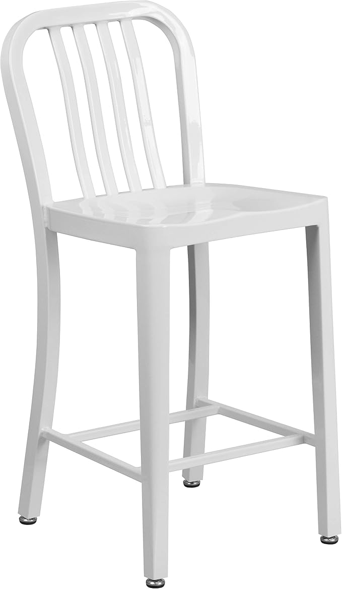 Flash Furniture Gael Commercial Grade 2 Pack 24" High White Metal - Image 11