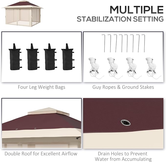 Outsunny 13' x 13' Pop Up Gazebo - Image 6