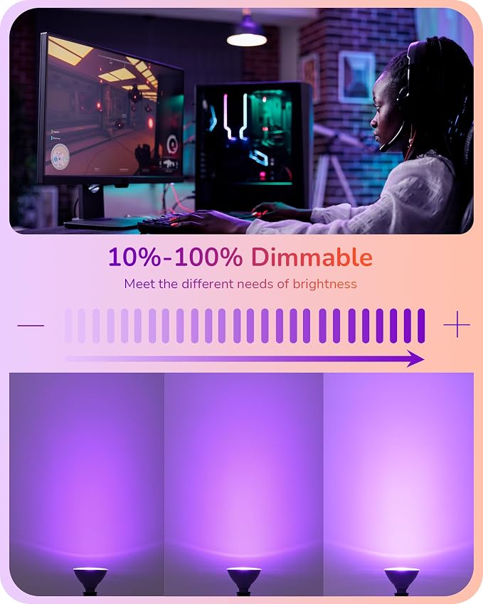 EDISHINE PAR38 Purple & Orange LED Flood Light Bulbs Outdoor, Dimmable LED - Image 5