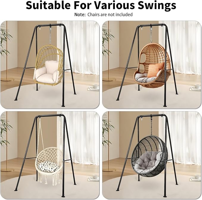 Hammock Chair Stand, Heavy-Duty A-Frame Metal Swing Stand - Image 5