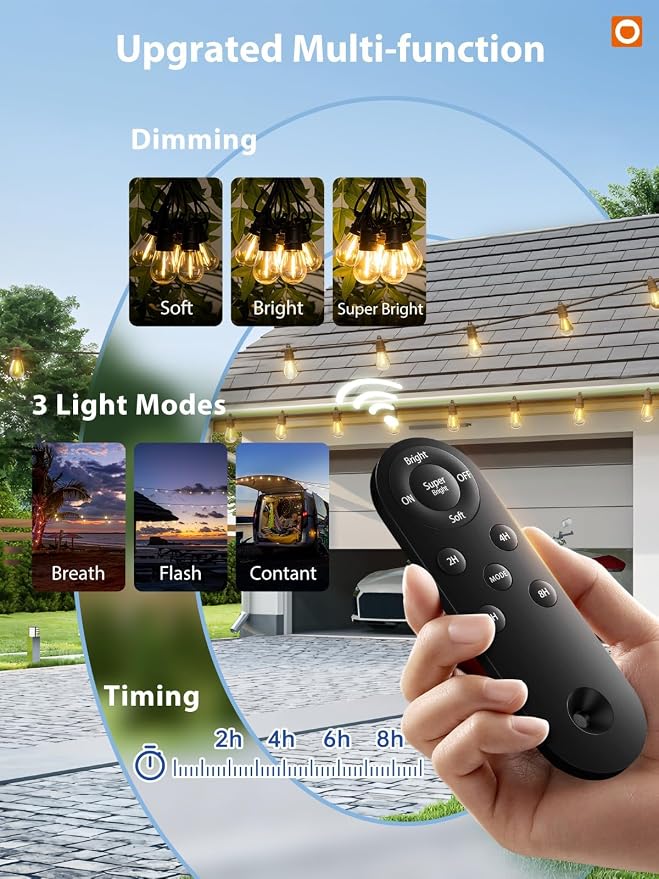 addlon 104FT Solar String Lights Outdoor Waterproof - Image 4