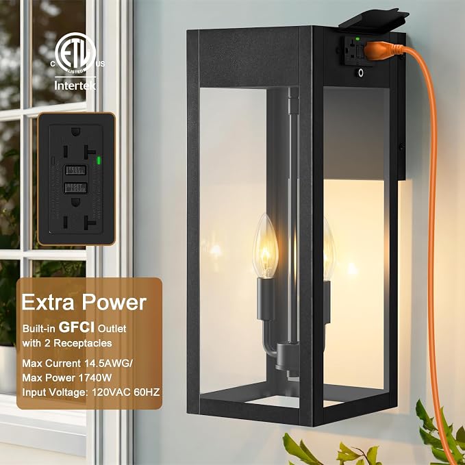 2-Pack 17.87" Extra Large Outdoor Wall Lights - Image 2