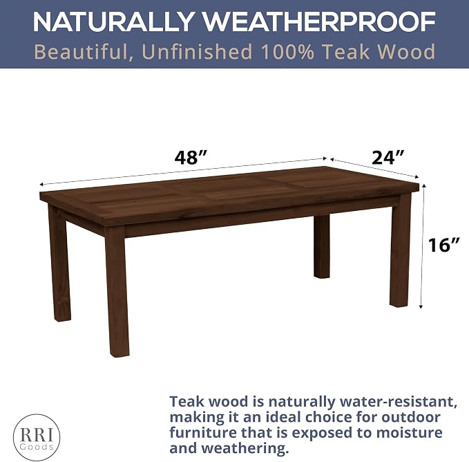 Teak Outdoor Coffee Table - Image 3