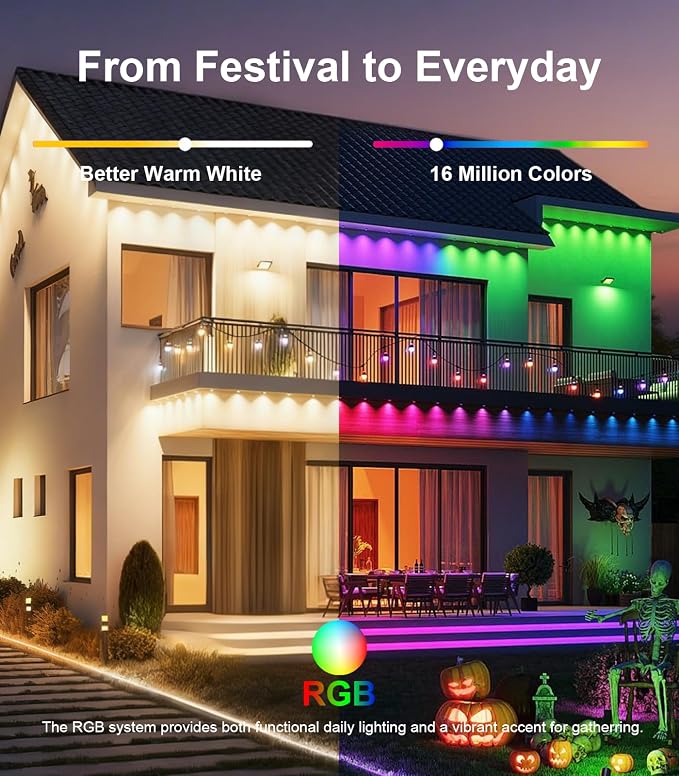 200FT Permanent Outdoor Lights for House, 2025 Smart RGB LED Outside Eaves - Image 3