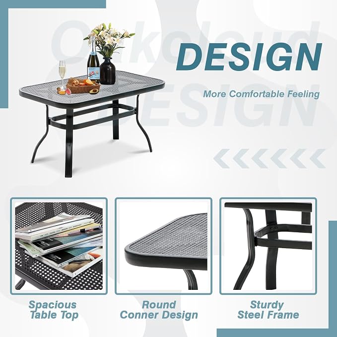 Oakcloud Outdoor 2 Pcs Patio Loveseat Bench Metal Frame Furniture Set - Image 5