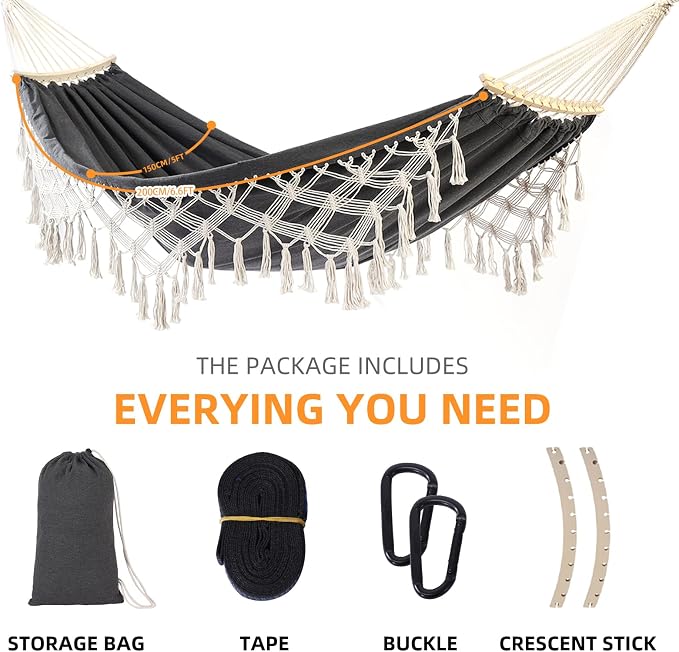 Hammock Hanging Swing Double Max 500lbs Macrame - Image 2