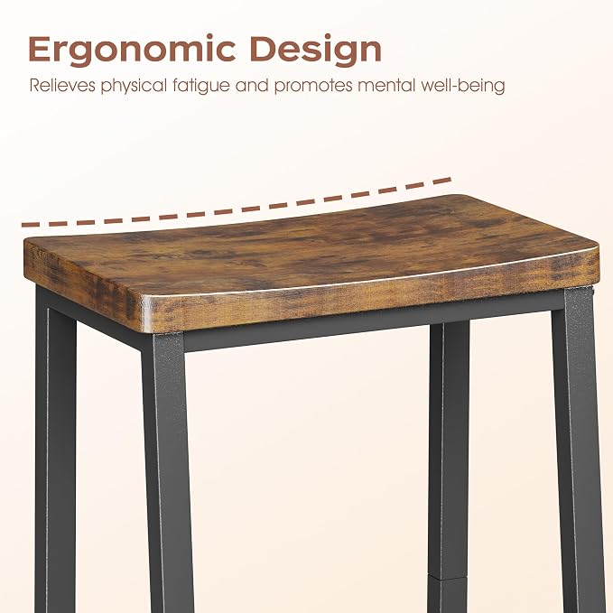 Homeiju Bar Stools, Counter Height Bar Stools Set of 2, 23.6 Inch Saddle Stools - Image 4
