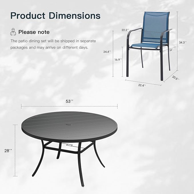 VICLLAX 9 Pieces Patio Outdoor Dining Set - Image 2
