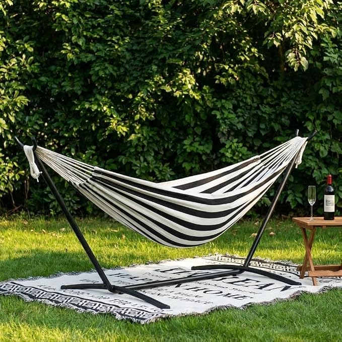 GAOMON Double Hammock with Stand, 450 lb Capacity, Adjustable Portable Hammock by GAOMON