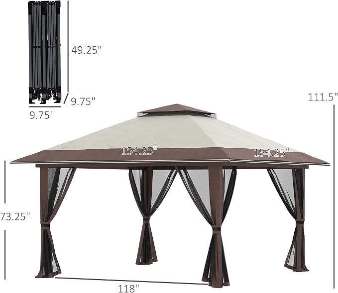 Outsunny 13' x 13' Pop Up Gazebo - Image 7