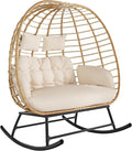 SWITTE Double Wicker Egg Rocking Chair Outdoor, Indoor Egg Swing Loveseat by SWITTE