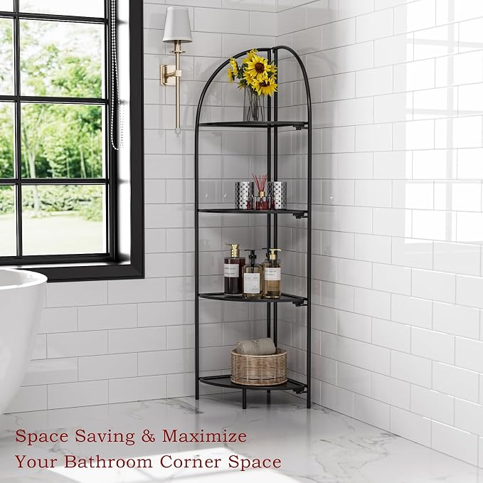 Crofy Foldable 4 Tier Corner Shelf, Metal Corner Plant Stand - Image 6
