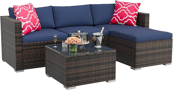 GAOMON 5-Piece All-Weather Patio Furniture Set, Convertible Outdoor Sectional by GAOMON