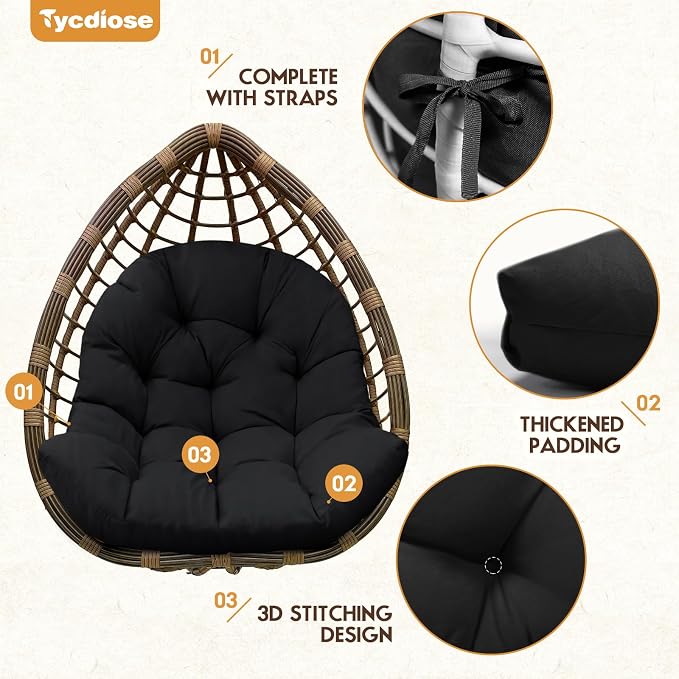 Egg Chair Cushion Replacement, Waterproof Outdoor Hanging Egg Chair Cushion - Image 5