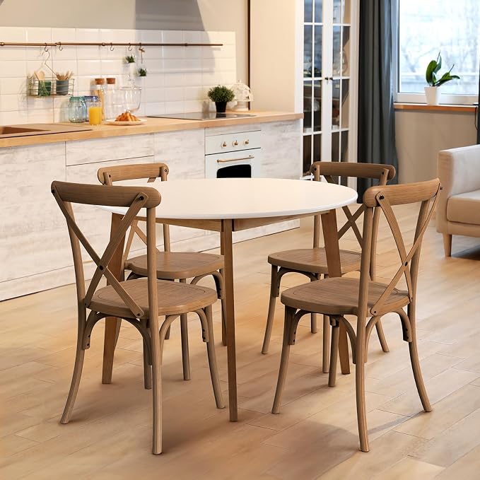 VINGLI Plastic Outdoor Dining Chairs Set of 8, Stackable Patio Dining Chairs - Image 2