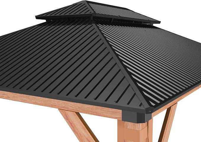 GarveeLife Hardtop Wood Gazebo 10 ft x12 ft - Image 4