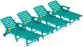 Outdoor Lounge Chair Set of 4, All Weather Patio Chaise Lounge Chair by CIOKEA