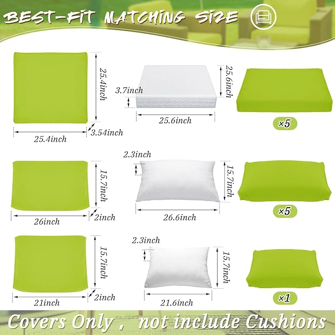 Patelai 11 Pcs Waterproof Patio Cushion Covers - Image 3