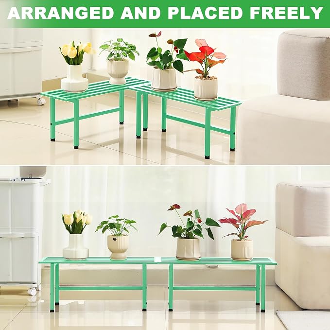 2 Pack Metal Plant Stand Outdoor Plant Shelf Indoor, 1 Tier Heavy Duty Plant - Image 5