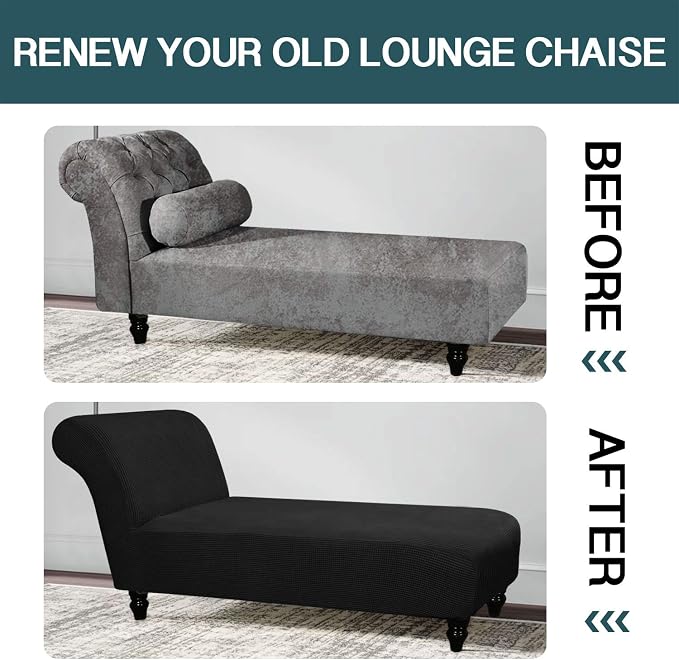 FantasDecor Chaise Lounge Cover Stretch Armless Chair Slipcover - Image 6