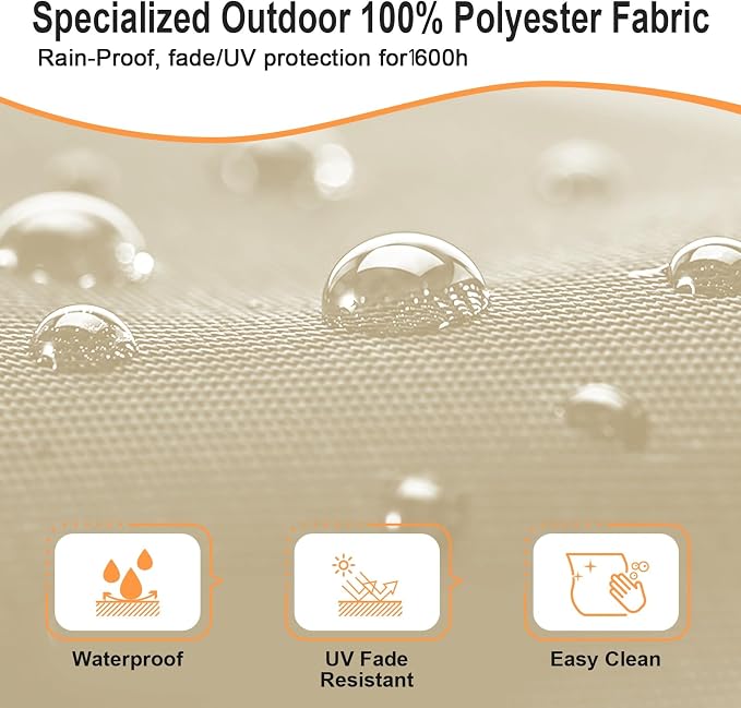 Outdoor Round Daybed Cushion Cover, Replacement Patio 66" Sun Bed 4 in 1 - Image 3