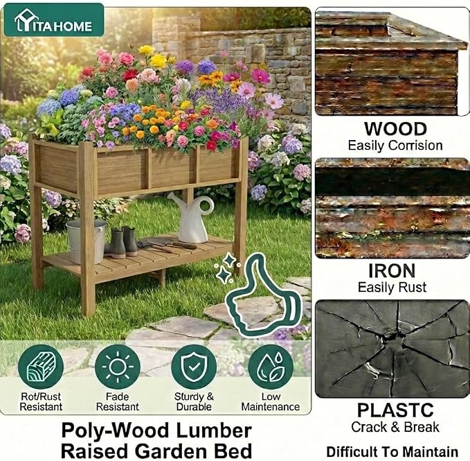 YITAHOME Raised Garden Bed Outdoor HDPE - Image 3
