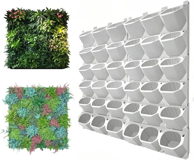 36 Pockets Living Wall Planter Indoor, Self Watering Wall Hanging Planters - Image 2