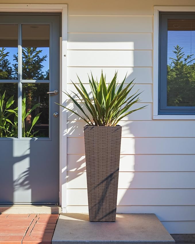 Greesum 32 Inch Tall Plastic Planters, Detachable Inner Pot & Drainage Holes - Image 6