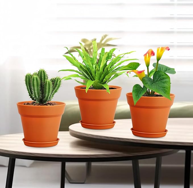6 inch Plastic Nursery Pots, 16 Pack Plant Pots - Image 7