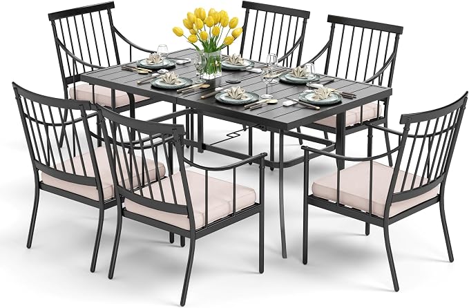 PHI VILLA 7 Piece Patio Dining Table Set by PHIVILLAThepioneerofcomfortablehouseholdsupplies