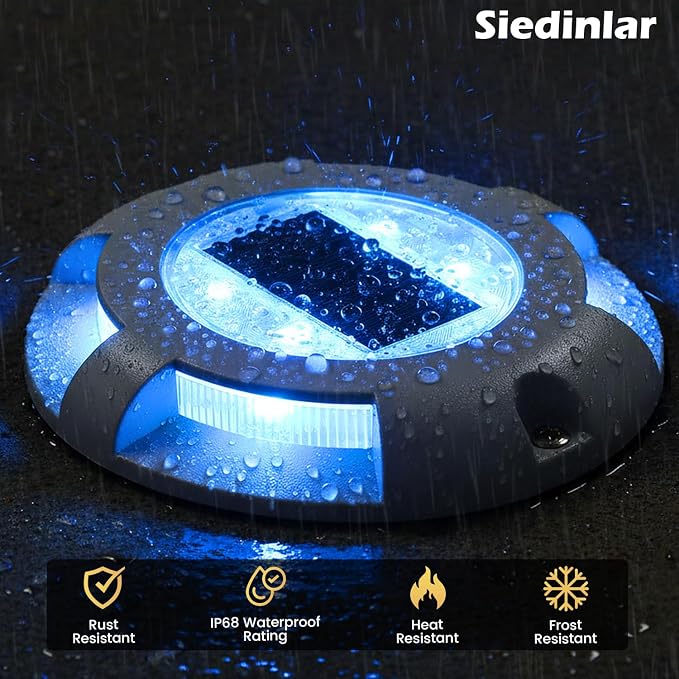 SIEDiNLAR Solar Deck Lights Driveway Dock Light LED Solar Powered Outdoor - Image 5