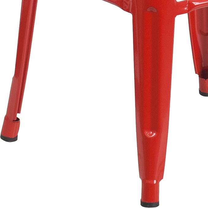 Flash Furniture Commercial Grade 30" High Backless Red Metal Indoor-Outdoor - Image 6