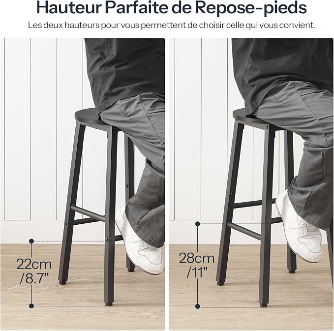 HOOBRO Bar Stools, Bar stools Set of 2, Counter Height Bar Stools, 24.8" - Image 6