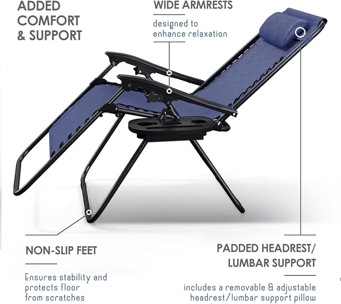 Nestl Zero Gravity Chairs, Portable Patio Lounge Chair Outdoor - Image 6