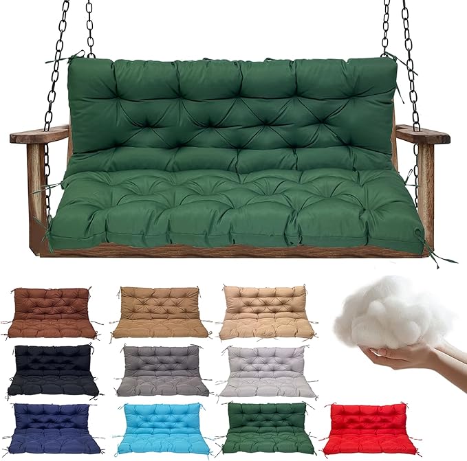 Swing Replacement Cushions for Outdoor: 2-3 Seater Waterproof Porch Bench by QLWYKJP