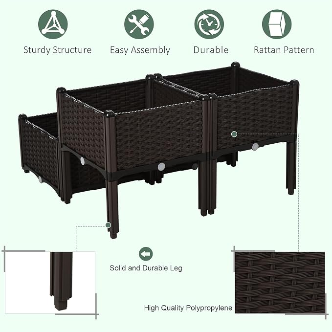 Outsunny 4 Piece Raised Garden Bed - Image 6