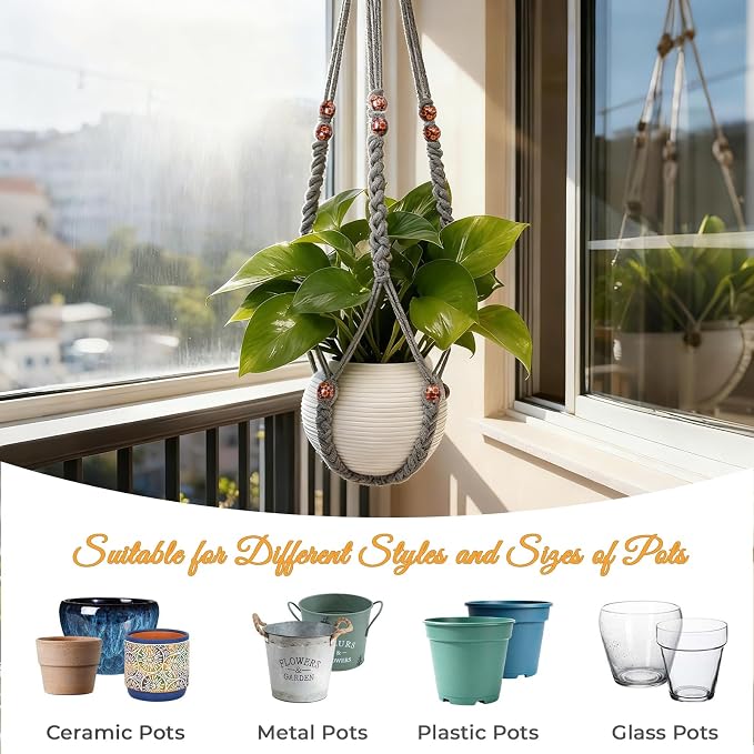 35 Inch Macrame Plant Hanger, Large - Image 5