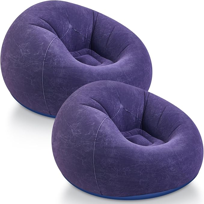Realspring Inflatable Bean Bag Chairs Outdoor Blow up Camping Chairs Inflatable by Realspring