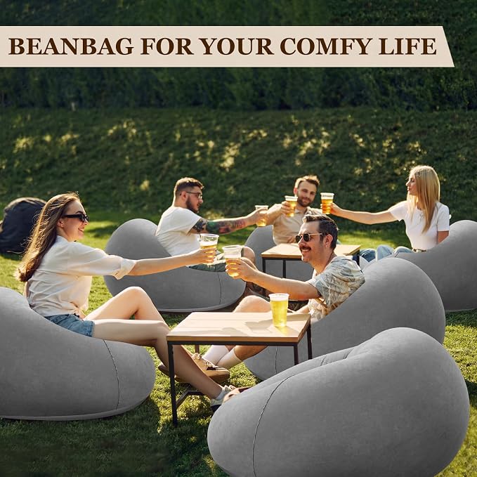 Realspring Inflatable Bean Bag Chairs Outdoor Blow up Camping Chairs Inflatable - Image 7