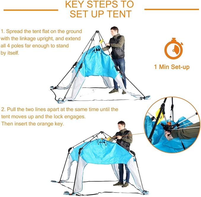 8.2'x8.2' Instant Pop Up Canopy, Easy Setup Portable Canopy - Image 6