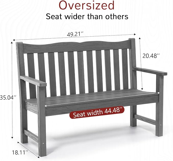 Stoog Outdoor Bench, 2-Person Garden Benches - Image 3