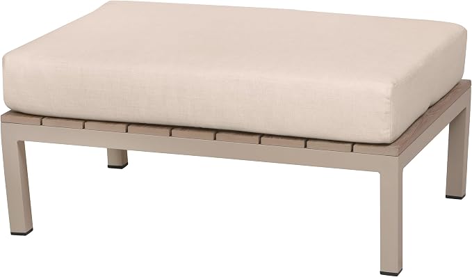 5 Piece Outdoor Beige Compressed Foam Sectional Sofa and Table Set - Image 4