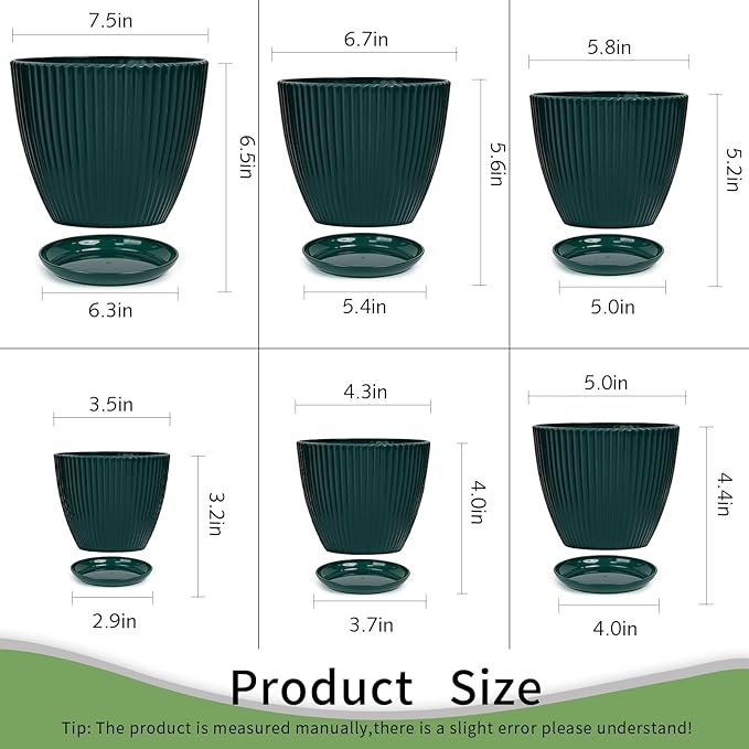 Plant Pots Indoor with Saucers & Drainage - Image 6