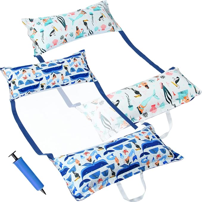 FindUWill 2-Pack Fabric Pool Floats, Inflatable Water Hammocks, XL Large Pool by FindUWill